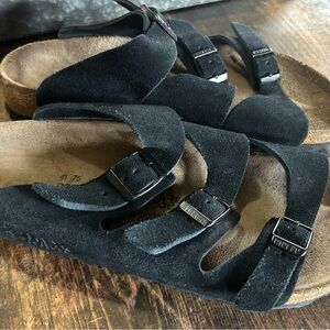 Birki's By Birkenstock Black 3 Buckle Straps Sandals Size 10 Women's 8 Men‎ NWOB